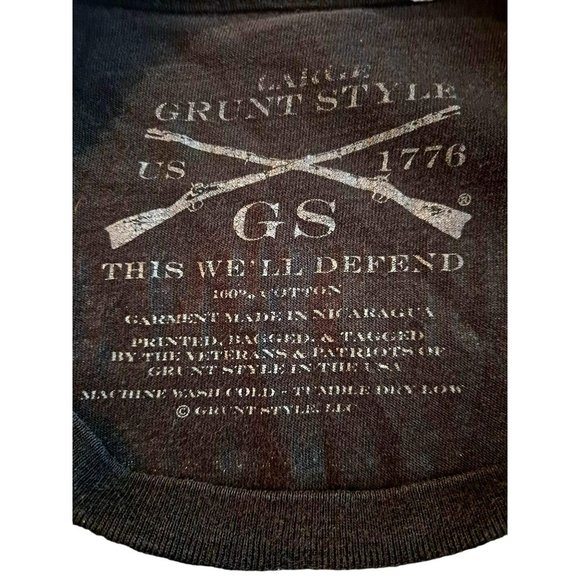 Grunt Style 100% Cotton  This We'll Defend Distrissed Flag T-shirt  Large - Picture 7 of 7